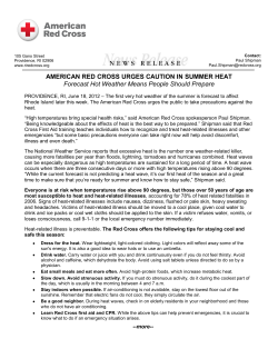 AMERICAN RED CROSS URGES CAUTION IN SUMMER HEAT