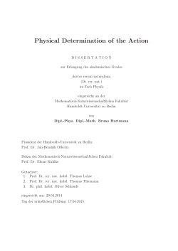 Physical Determination of the Action - Humboldt