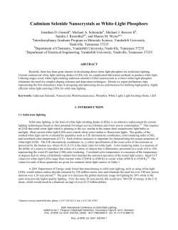 Cadmium Selenide Nanocrystals as White