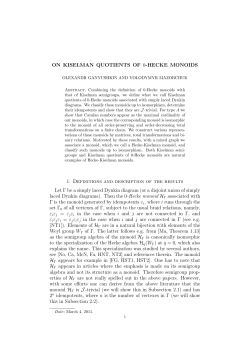 ON KISELMAN QUOTIENTS OF 0-HECKE MONOIDS 1. Definitions
