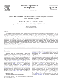 Spatial and temporal variability of Holocene temperature in the