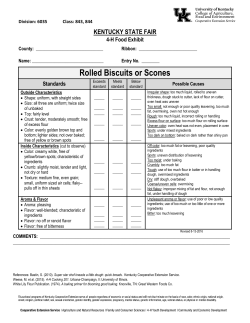 Food Score Sheets - Kentucky 4-H