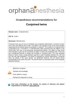 Conjoined twins - OrphanAnesthesia