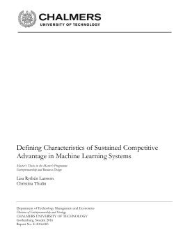 Defining Characteristics of Sustained Competitive Advantage in