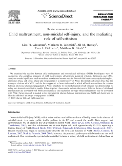 Child maltreatment, non-suicidal self