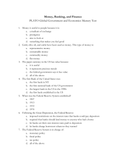 Money, Banking, and Finance PLATO Global
