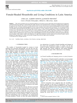 Female-Headed Households and Living Conditions in Latin America