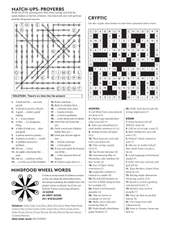 MATCH-UPS: PROVERBS MiNDFOOD WHEEL WORDS CRYPTIC