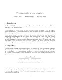 Cutting rectangles in equal area pieces 1 Introduction 2 Algorithms