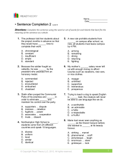 Sentence Completion 2 - English for Everyone