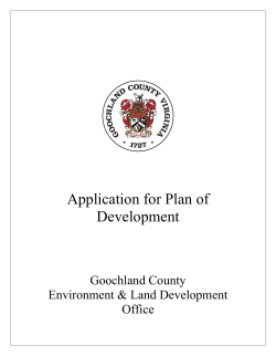 Plan of Development Application