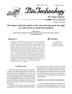 The impact statistical analysis of the shot throwing speed and angle
