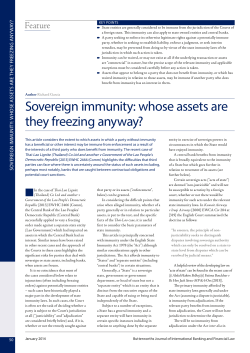 Sovereign immunity: whose assets are they freezing anyway?