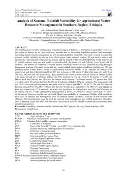 Analysis of Seasonal Rainfall Variability for Agricultural