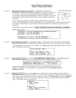 Honors Computer Programming 1