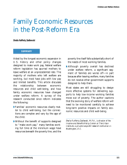 Family Economic Resources in the Post-Reform Era
