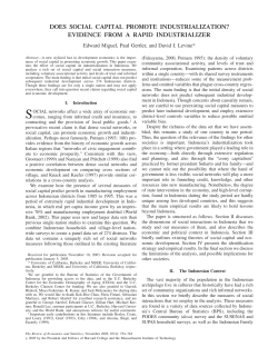 does social capital promote industrialization? evidence from a rapid