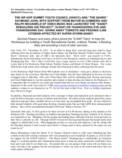 THE HIP-HOP SUMMIT YOUTH COUNCIL (HHSYC) AND “THE