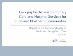 Geographic access to Primary Care and Hospital Services for rural