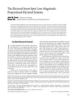 The Electoral Sweet Spot: LowMagnitude Proportional Electoral