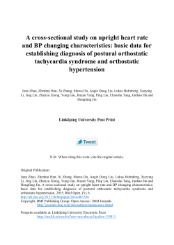 A cross-sectional study on upright heart rate and BP