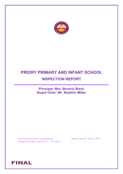 PRIORY PRIMARY AND INFANT SCHOOL INSPECTION REPORT
