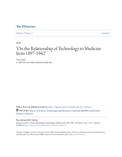 "On the Relationship of Technology to Medicine from 1897