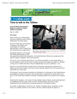 Time to talk to the Taliban