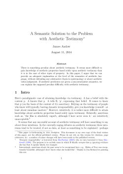 A Semantic Solution to the Problem with Aesthetic