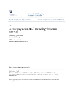 Electrocoagulation (EC) technology for nitrate