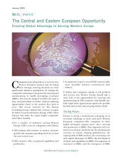 The Central and Eastern European Opportunity - Creating
