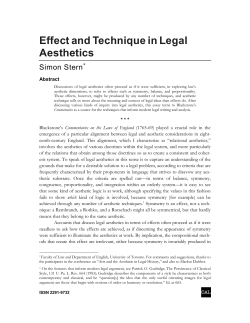 Effectand Technique inLegal Aesthetics