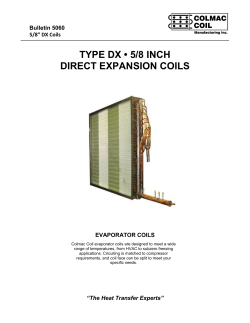 TYPE DX • 5/8 INCH DIRECT EXPANSION COILS