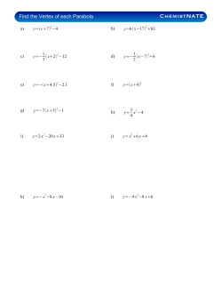Find the Vertex of Each Parabola + Answers