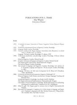 PUBLICATIONS OF RL TRASK Max Wheeler
