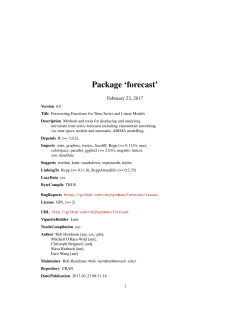 Package `forecast`