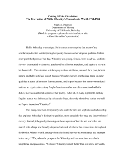 Cutting Off the Circulation - Georgia Workshop in Early American