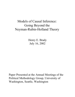 Models of Causal Inference: Going Beyond the Neyman