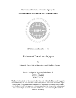 Retirement Transitions In Japan - SIEPR