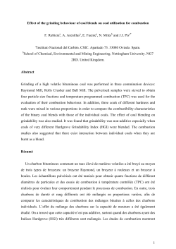 1 Effect of the grinding behaviour of coal blends on coal