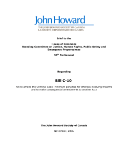 Bill C-10 - The John Howard Society of Canada