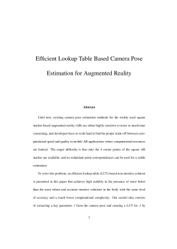 Efficient Lookup Table Based Camera Pose Estimation for