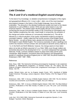 Liebl Christian The A and O of a medieval English sound