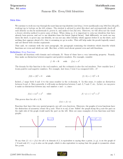 Famous IDs: Even/Odd Identities