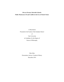 Public Montessori, Fit and Conflict in the Era of School Choice