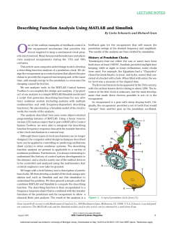 Describing function analysis using MATLAB and simulink