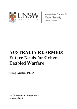 AUSTRALIA REARMED! Future Needs for Cyber