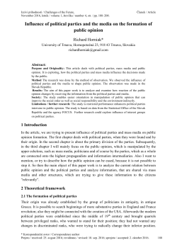 Influence of political parties and the media on the formation of public