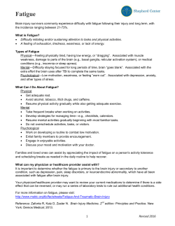 Fatigue - My Shepherd Connection