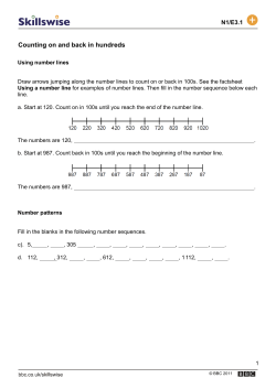 Counting on and back in hundreds